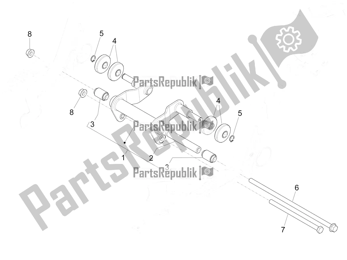All parts for the Swinging Arm of the Piaggio Mymoover Delivery 125 2021