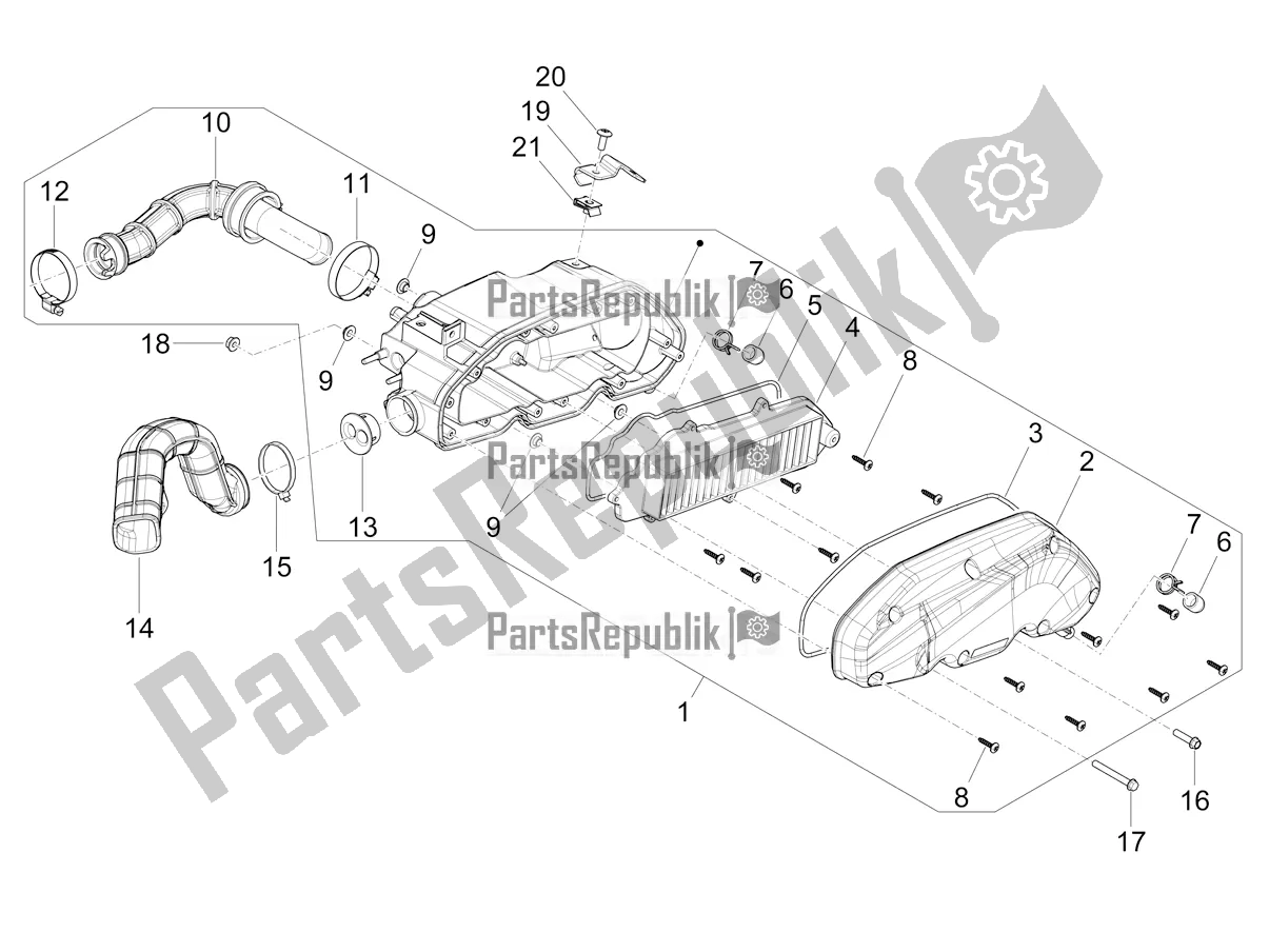 Toutes les pièces pour le Filtre à Air du Piaggio Mymoover Delivery 125 2022