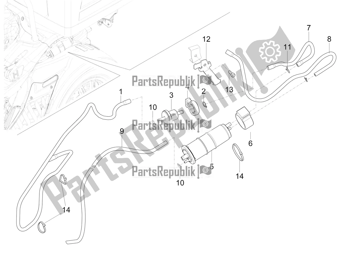 Toutes les pièces pour le Système Anti-percolation du Piaggio Mymoover Delivery 125 2022