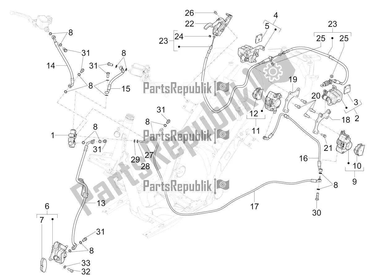 Tutte le parti per il Tubi Dei Freni - Pinze del Piaggio Mymoover Delivery 125 2022