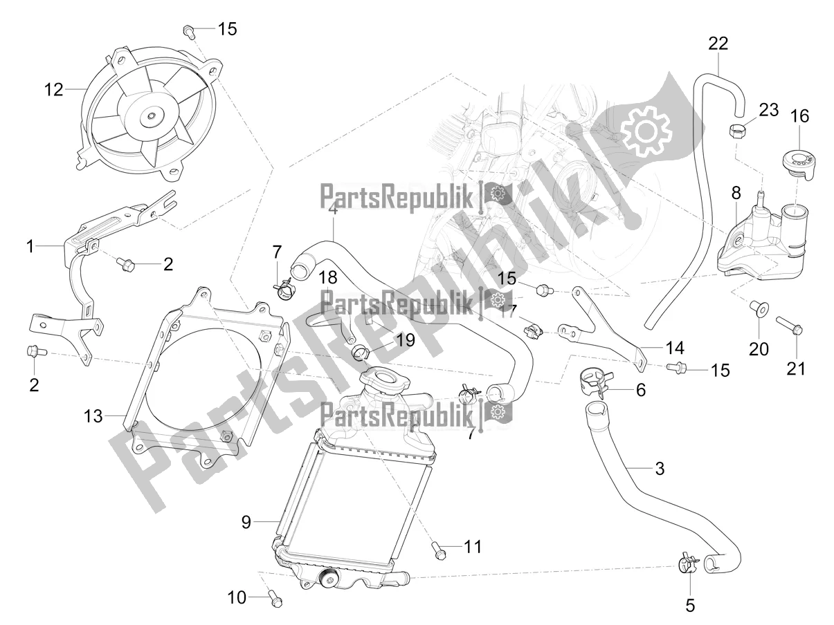Toutes les pièces pour le Système De Refroidissement du Piaggio Mymoover Delivery 125 2022
