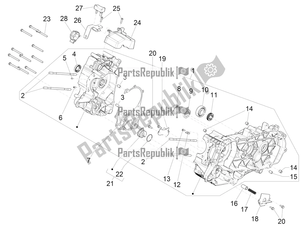 All parts for the Crankcase of the Piaggio Mymoover Delivery 125 2022