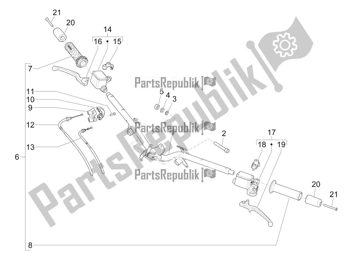 Toutes les pièces pour le Guidon - Master Cil. Du Piaggio Mymoover Delivery 125 2022