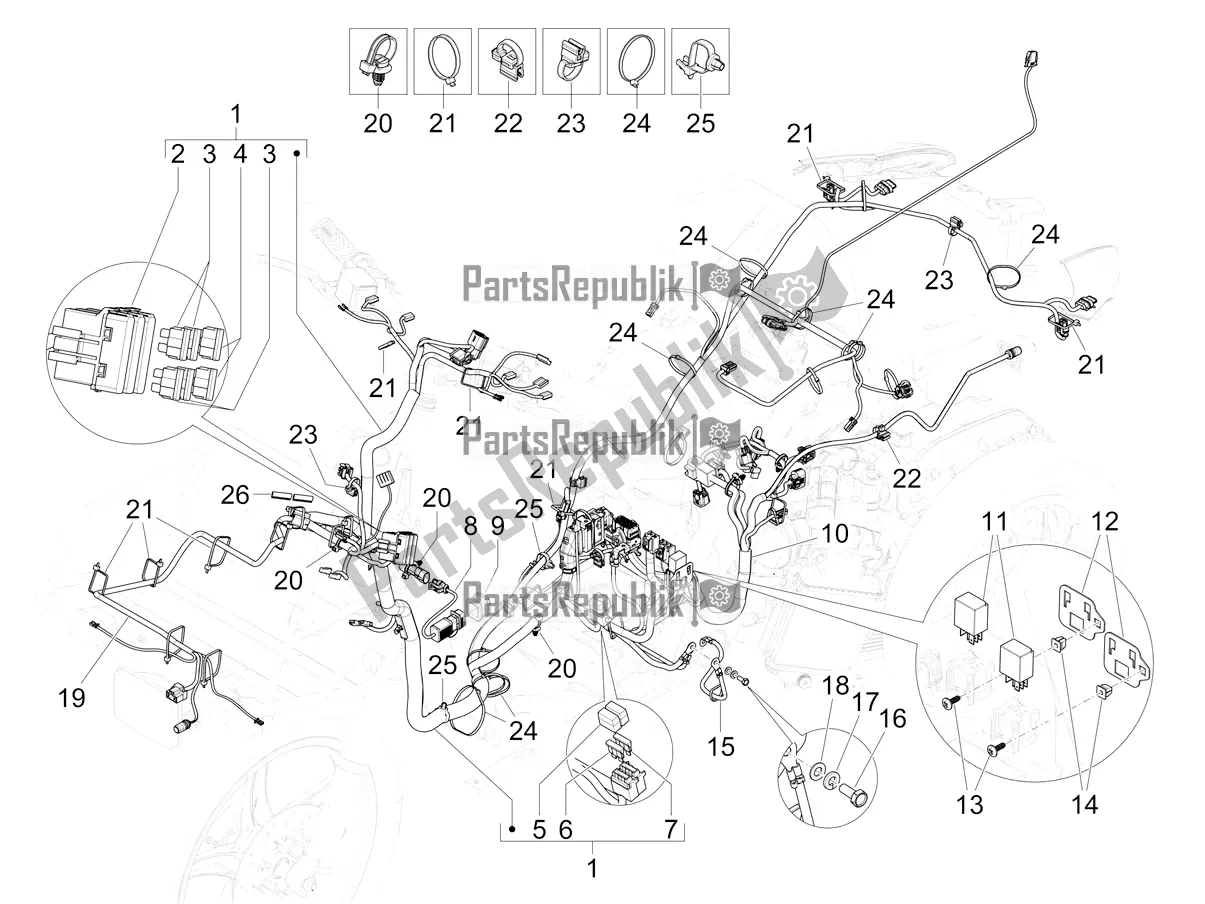 Toutes les pièces pour le Faisceau De Câbles Principal du Piaggio Mymoover Delivery 125 2022