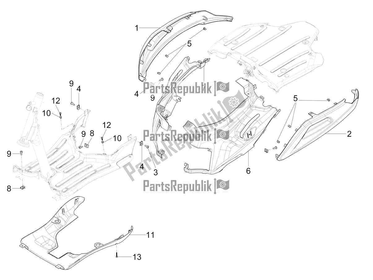 Toutes les pièces pour le Couvercle Latéral - Spoiler du Piaggio Mymoover Delivery 125 2022