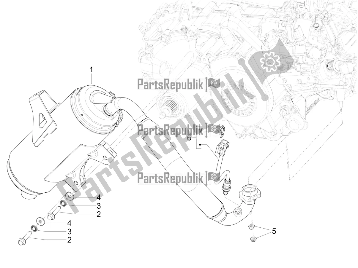 Todas as partes de Silenciador do Piaggio Mymoover Delivery 125 2022