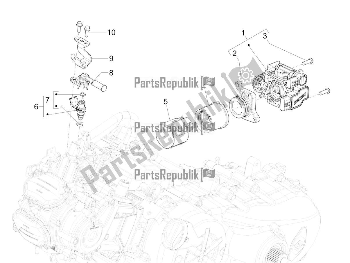 All parts for the Throttle Body - Injector - Induction Joint of the Piaggio Mymoover Delivery 125 2022