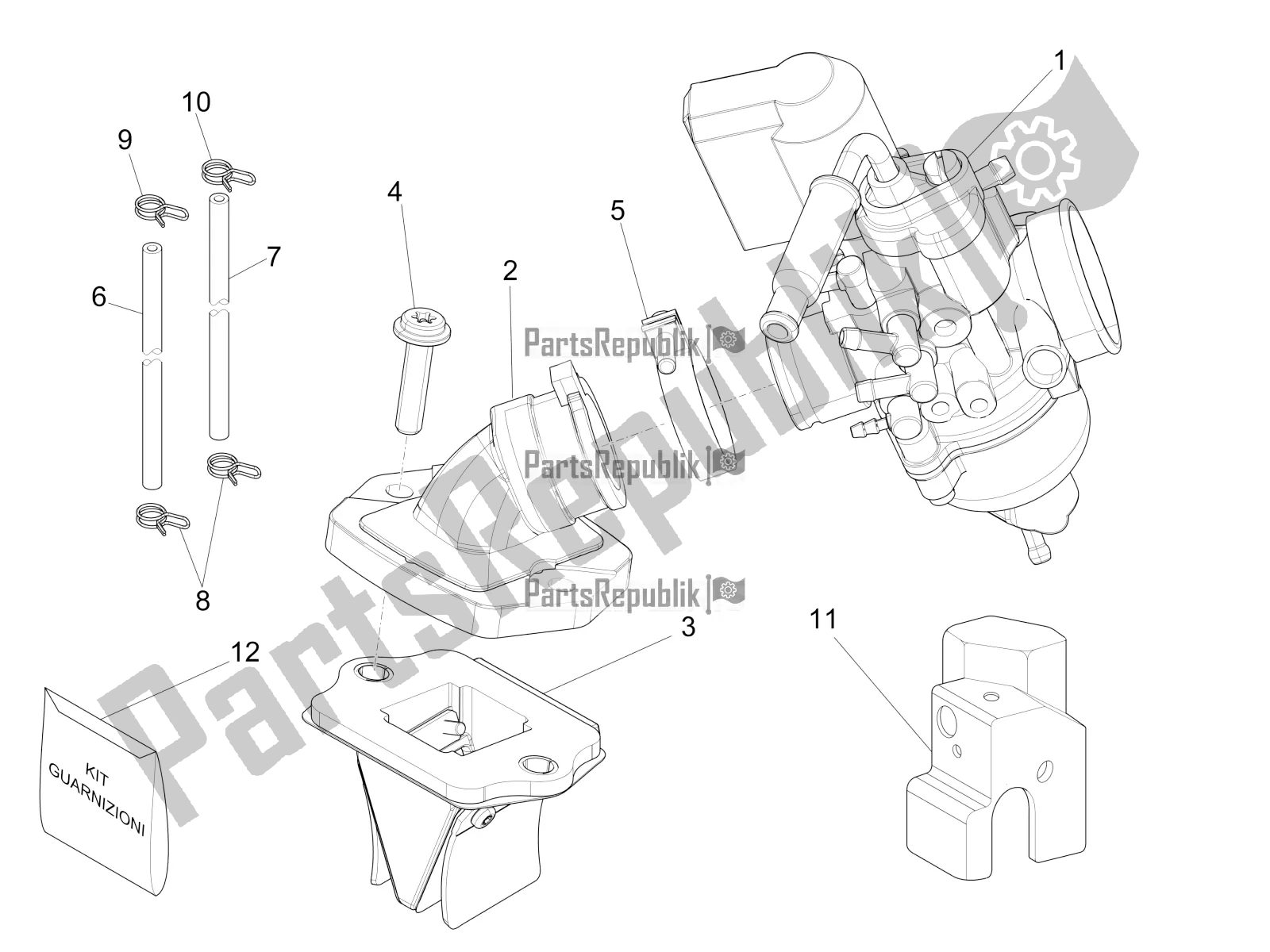 Todas as partes de Carburador, Montagem - Tubo De União do Piaggio NRG Power DD 0 2016