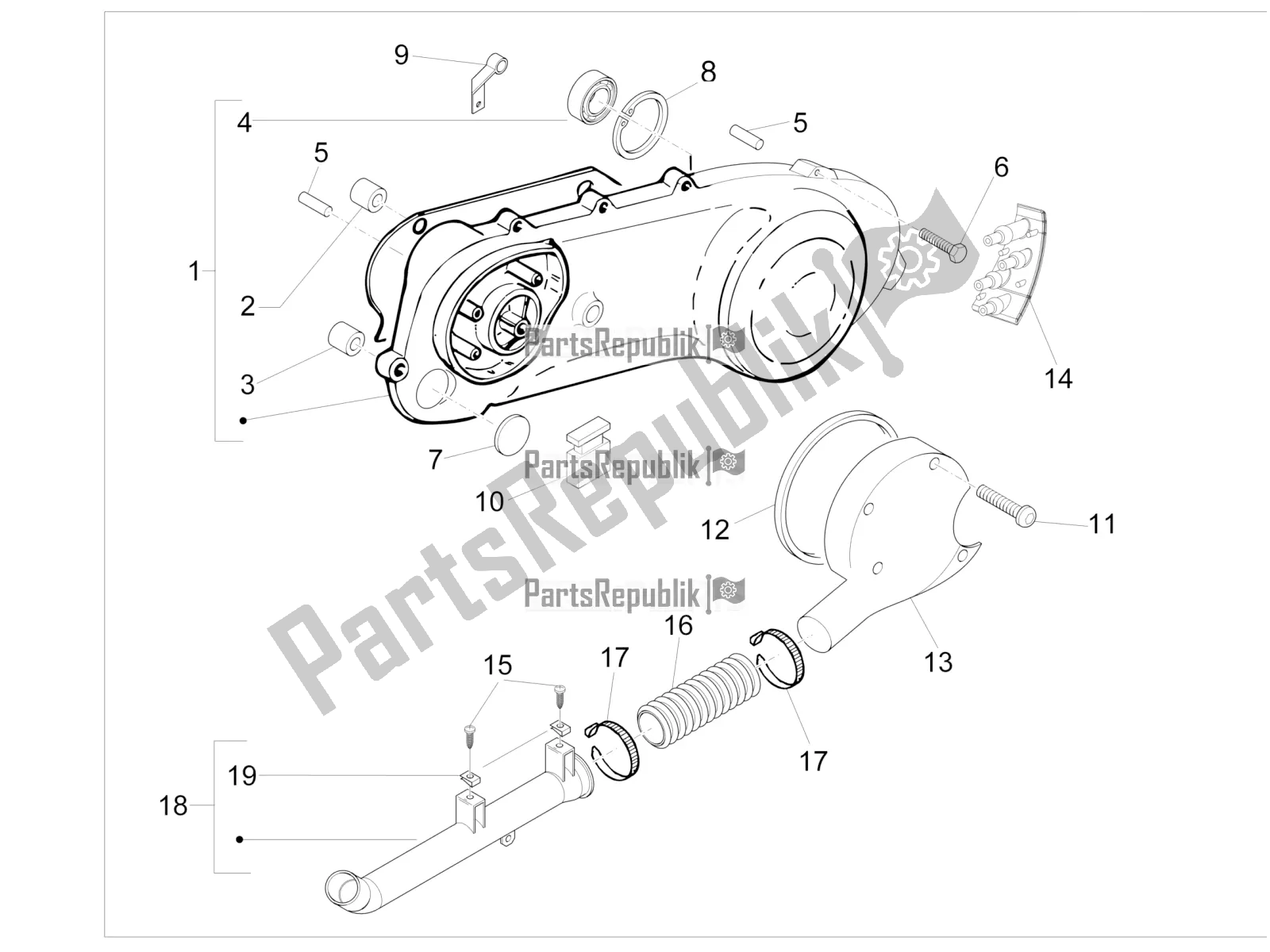 Toutes les pièces pour le Couvercle De Carter - Refroidissement Du Carter du Piaggio NRG Power DD 0 2016