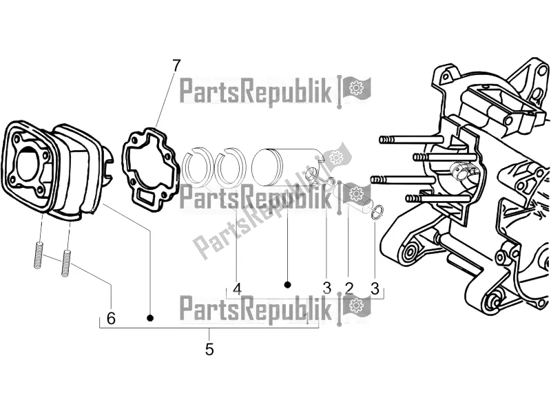 Tutte le parti per il Unità Perno Cilindro Pistone-polso del Piaggio NRG Power DD 0 2016