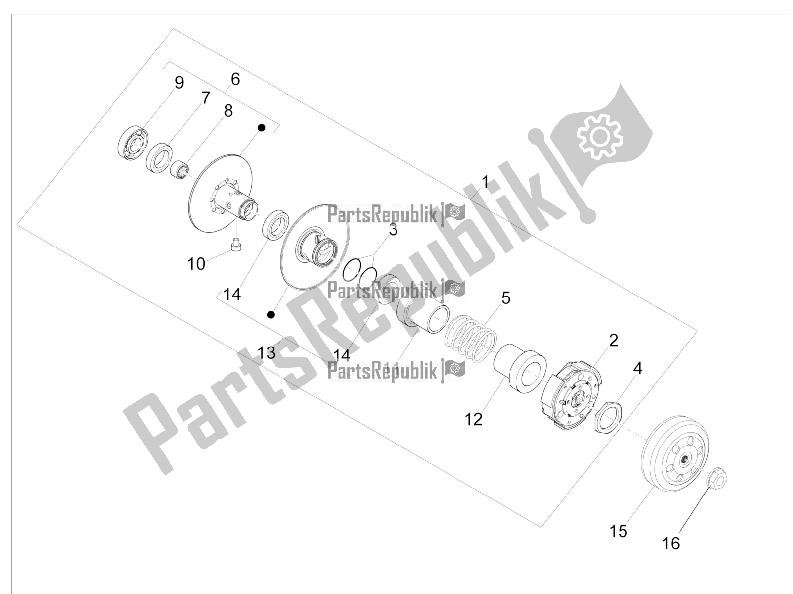 Toutes les pièces pour le Poulie Menée du Piaggio NRG Power DD 0 2016