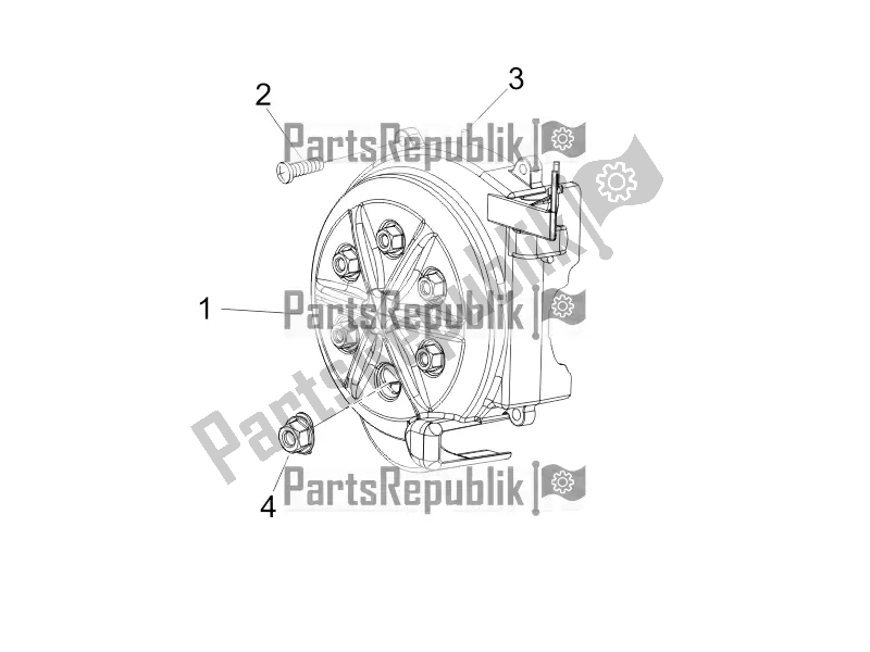 Toutes les pièces pour le Couvercle Magnéto Volant - Filtre à Huile du Piaggio NRG Power DD 0 2016