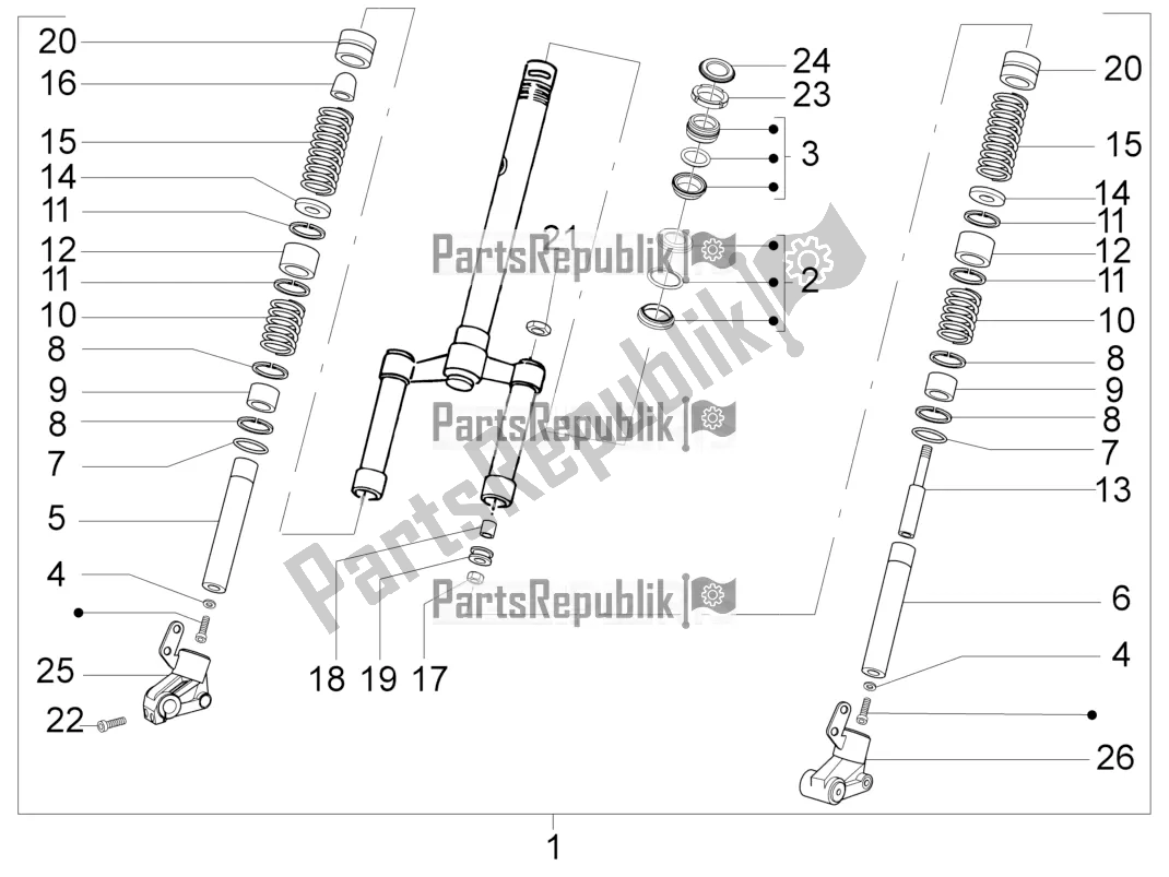 All parts for the Fork/steering Tube - Steering Bearing Unit of the Piaggio NRG Power DD 0 2016