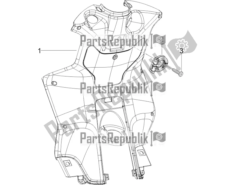 All parts for the Front Glove-box - Knee-guard Panel of the Piaggio NRG Power DD 0 2016