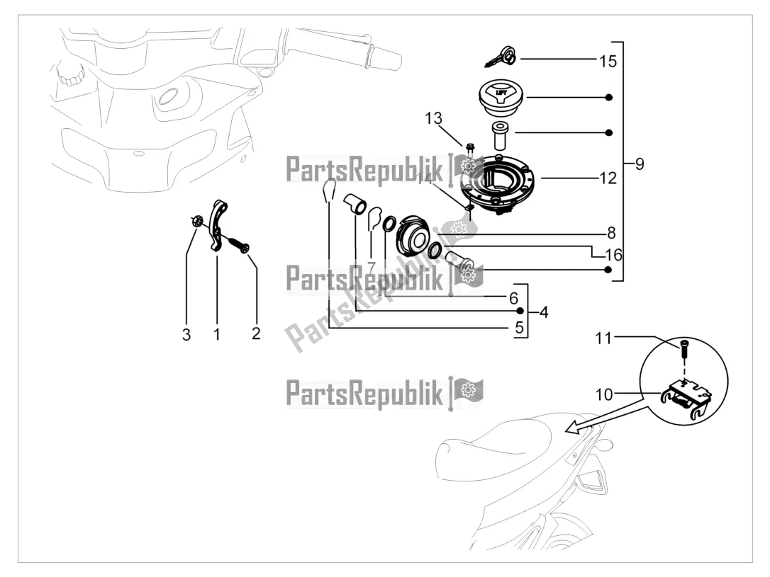 Toutes les pièces pour le Serrures du Piaggio NRG Power DD 0 2016