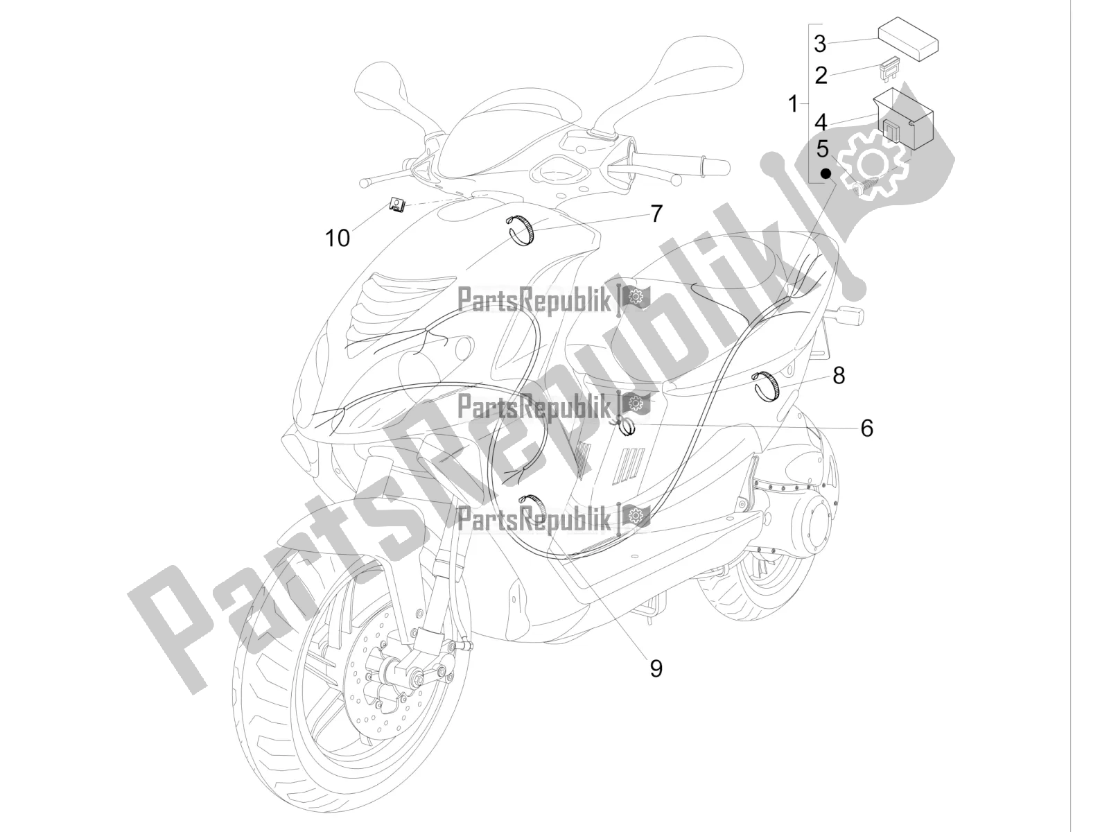 Toutes les pièces pour le Faisceau De Câbles Principal du Piaggio NRG Power DD 0 2016