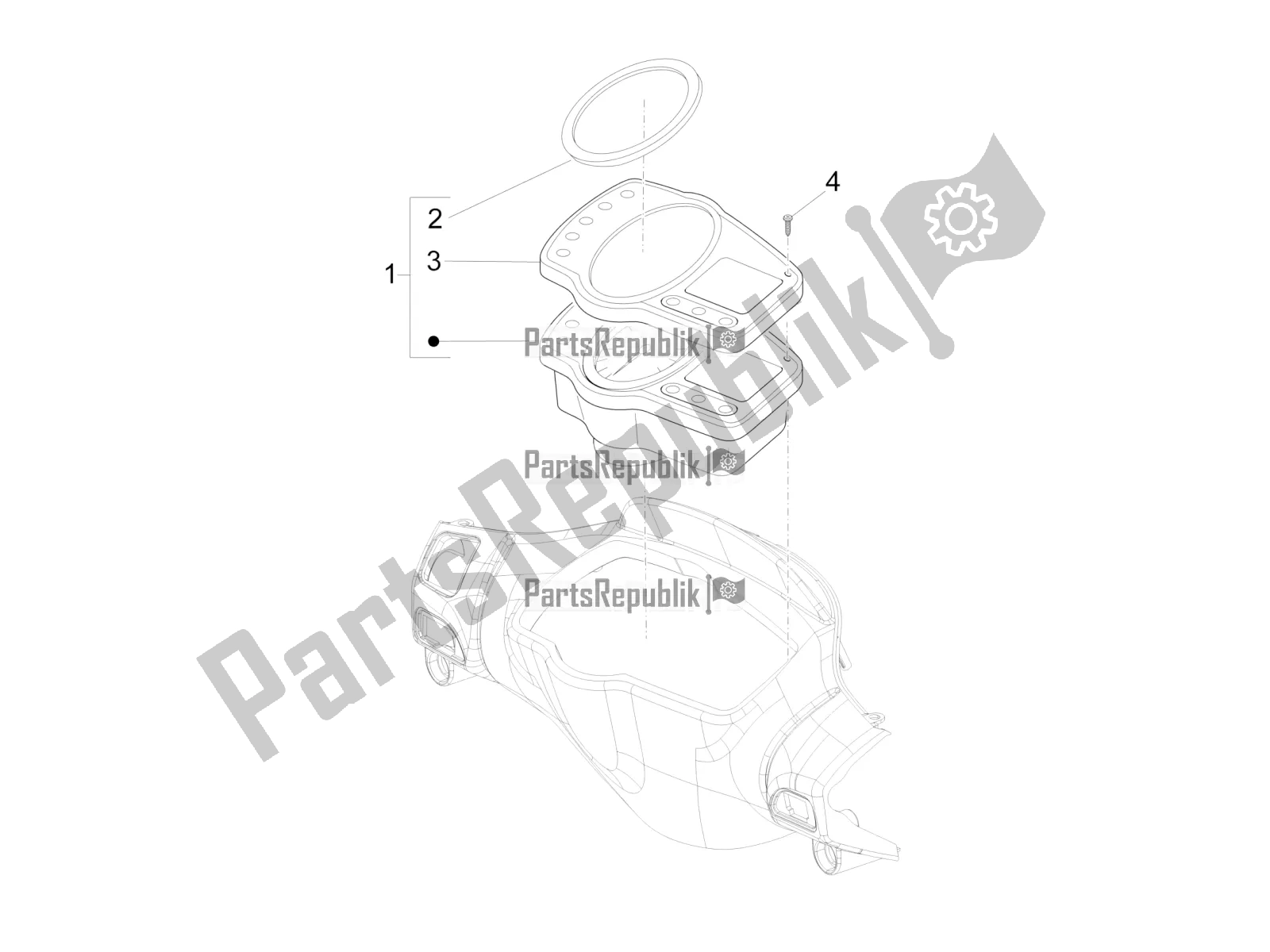 Tutte le parti per il Combinazione Metro - Cruscotto del Piaggio NRG Power DD 0 2016