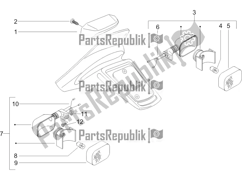 Tutte le parti per il Fanali Posteriori - Indicatori Di Direzione del Piaggio NRG Power DD 0 2016