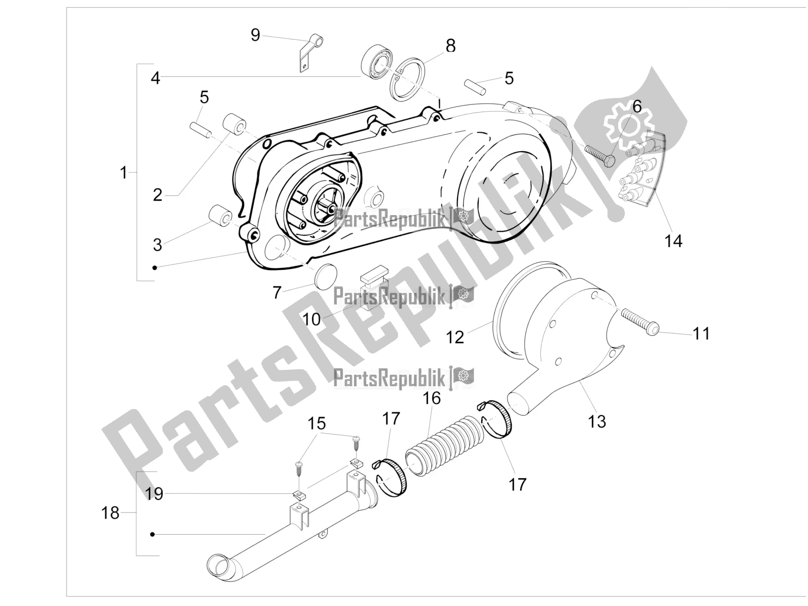 Toutes les pièces pour le Couvercle De Carter - Refroidissement Du Carter du Piaggio NRG Power DD 0 2017