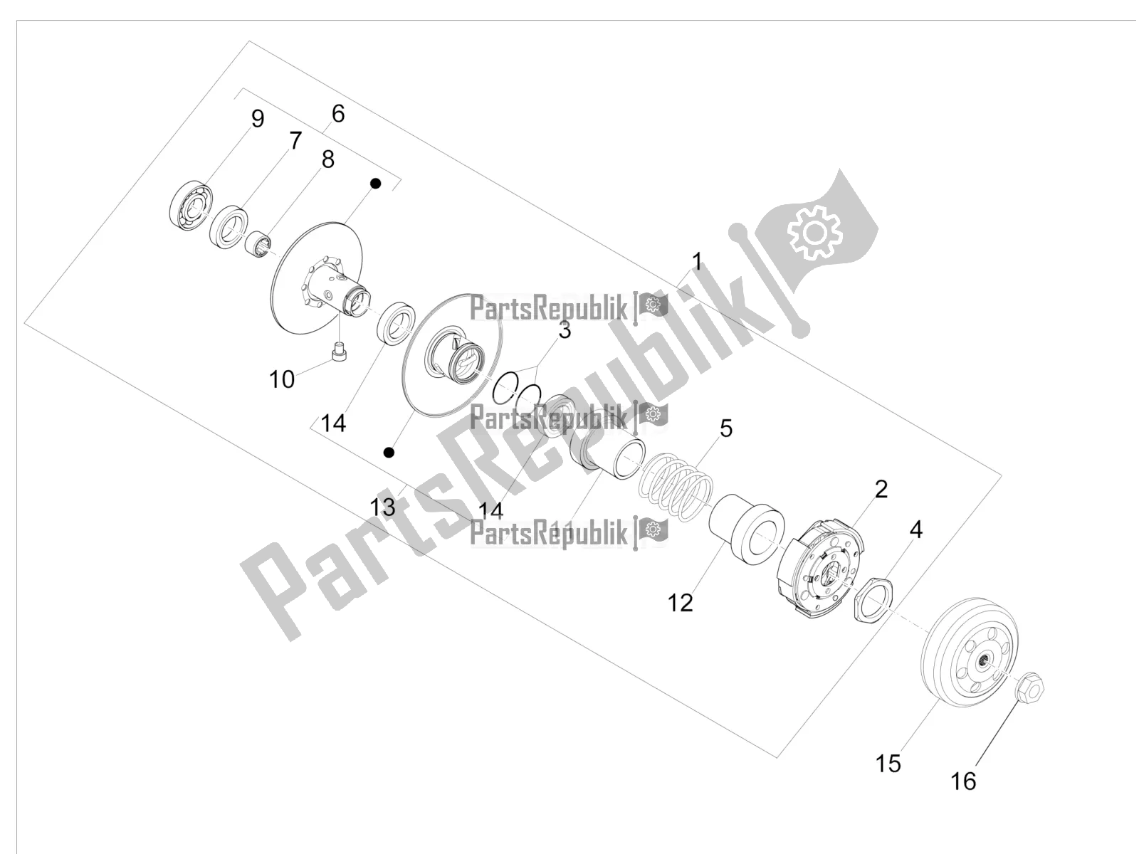 Toutes les pièces pour le Poulie Menée du Piaggio NRG Power DD 0 2017