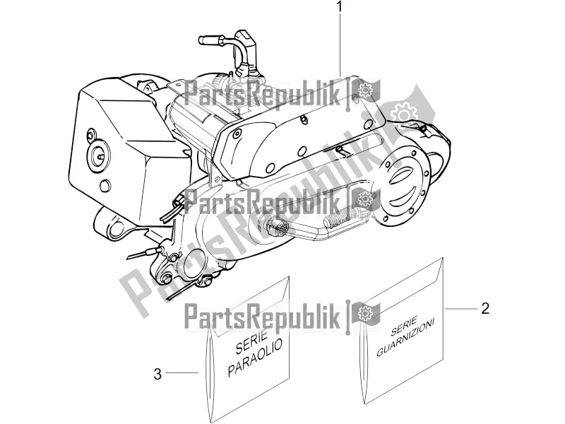 All parts for the Engine, Assembly of the Piaggio NRG Power DD 0 2017
