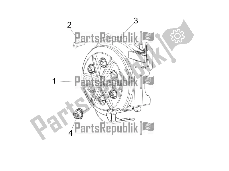 Tutte le parti per il Coperchio Magnete Volano - Filtro Olio del Piaggio NRG Power DD 0 2017