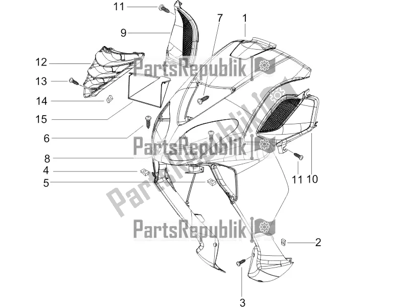 Todas as partes de Escudo Frontal do Piaggio NRG Power DD 0 2017