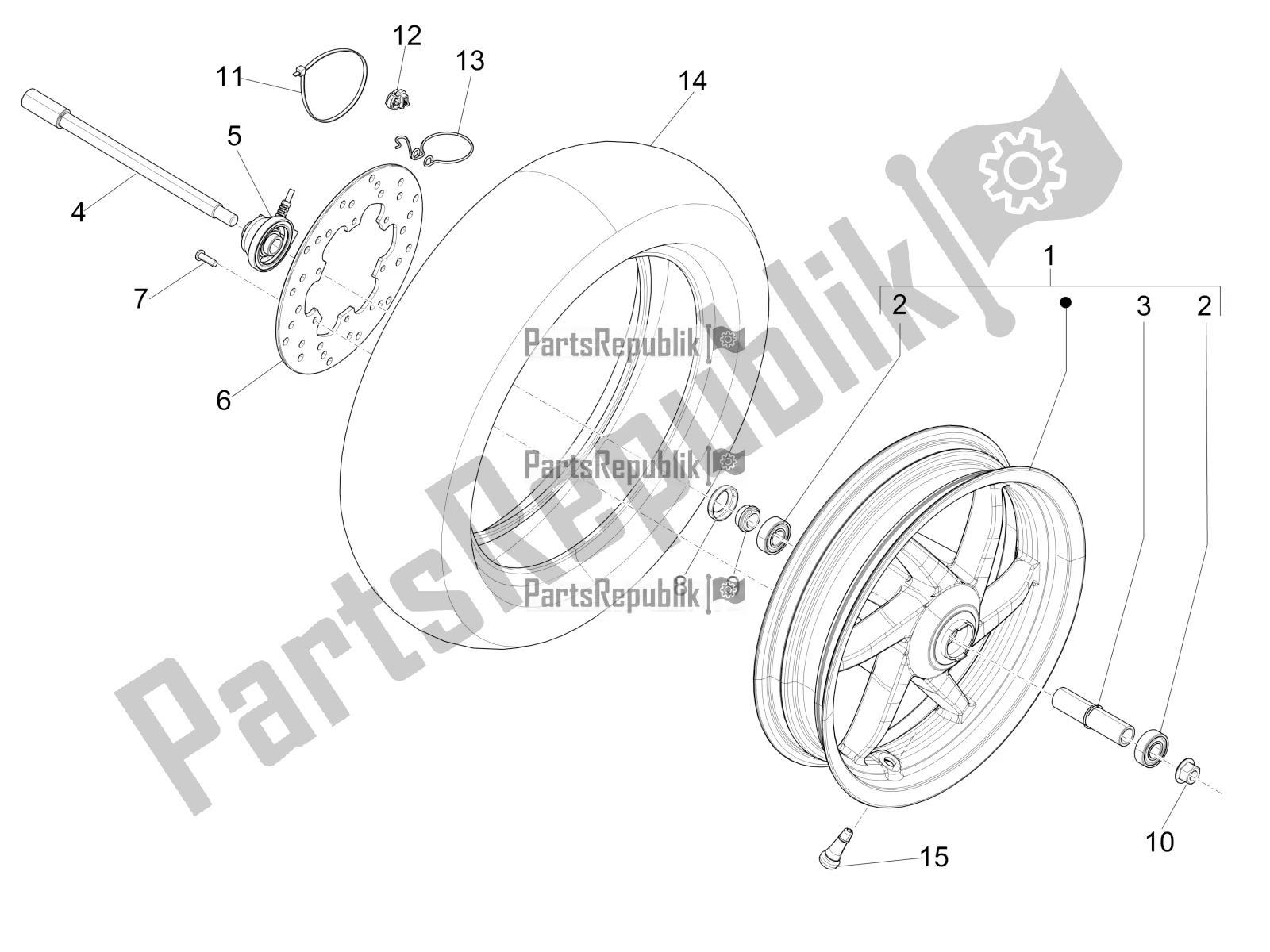 Toutes les pièces pour le Roue Avant du Piaggio NRG Power DD 0 2017