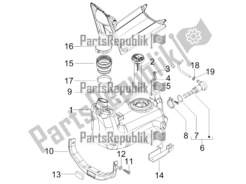 Tutte le parti per il Serbatoio Di Carburante del Piaggio NRG Power DD 0 2017