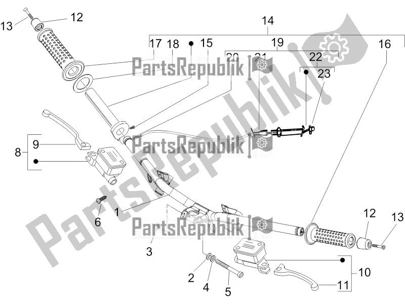 Tutte le parti per il Manubrio - Master Cil. Del Piaggio NRG Power DD 0 2017