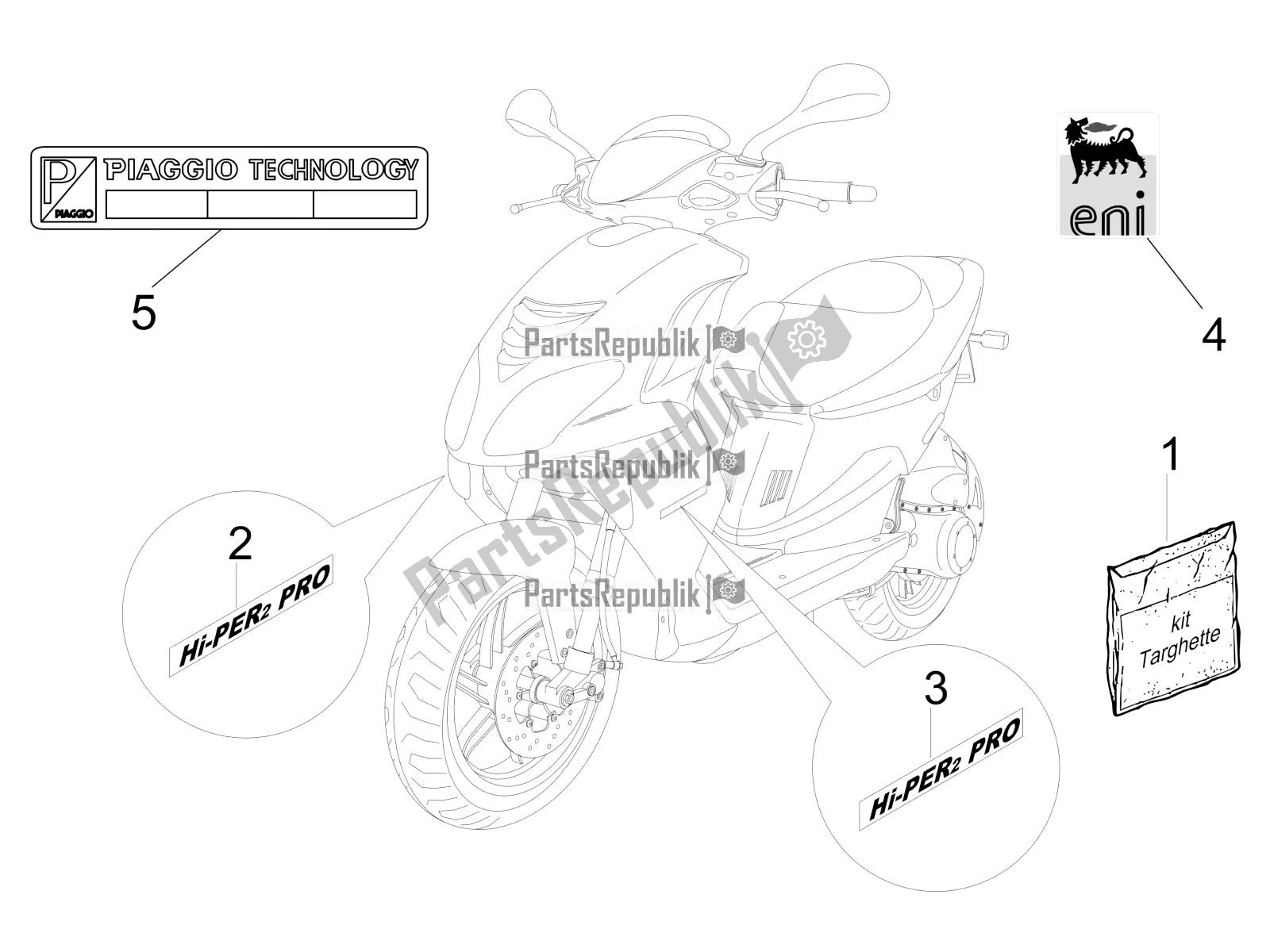 Tutte le parti per il Piatti - Emblemi del Piaggio NRG Power DD 0 2017