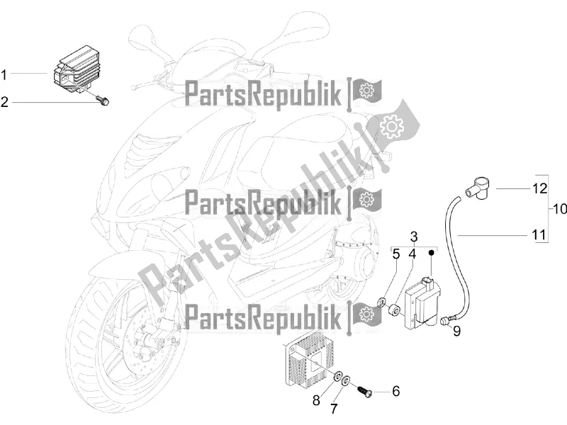 Tutte le parti per il Regolatori Di Tensione - Centraline Elettroniche (ecu) - H. T. Bobina del Piaggio NRG Power DD 0 2017