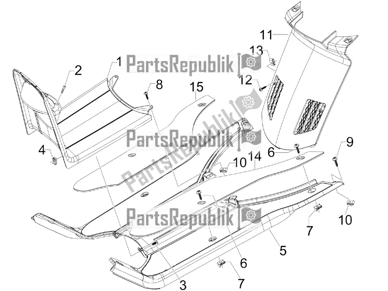 Toutes les pièces pour le Housse Centrale - Repose-pieds du Piaggio NRG Power DD 0 2018