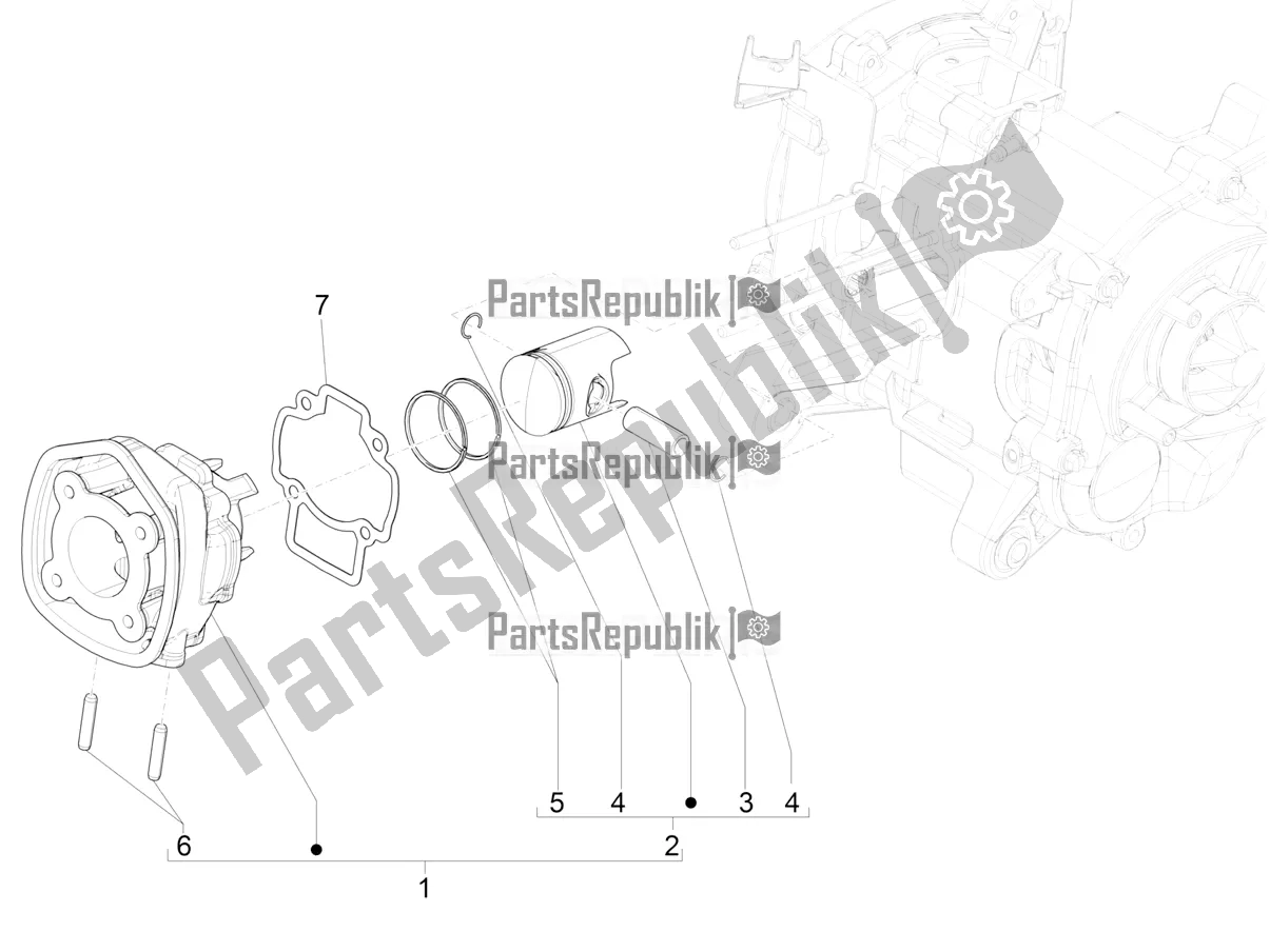 Toutes les pièces pour le Unité Cylindre-piston-axe De Poignet du Piaggio NRG Power DD 0 2018