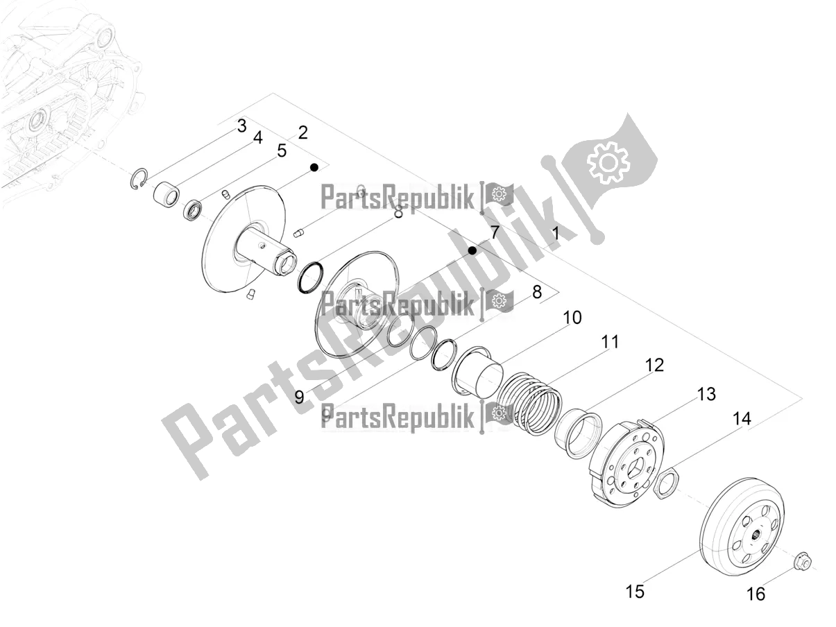 Toutes les pièces pour le Poulie Menée du Piaggio NRG Power DD 0 2018