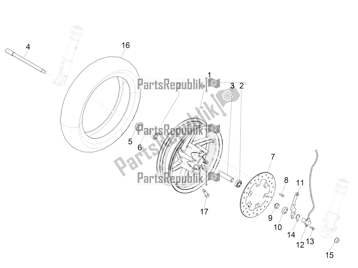 Todas las partes para Rueda Delantera de Piaggio NRG Power DD 0 2018
