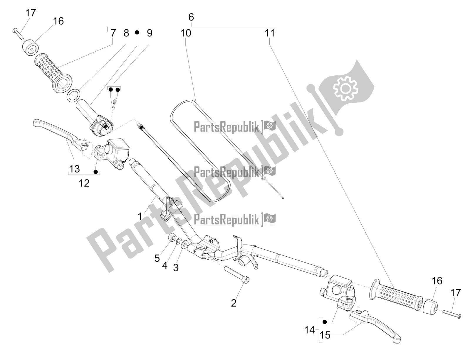 Toutes les pièces pour le Guidon - Master Cil. Du Piaggio NRG Power DD 0 2018