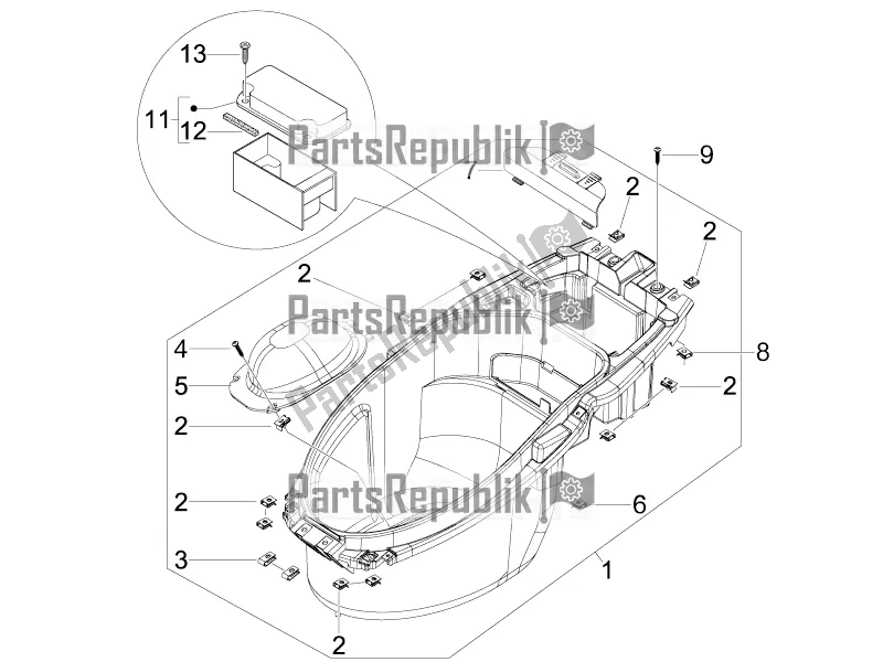 Toutes les pièces pour le Logement De Casque - Sous La Selle du Piaggio NRG Power DD 0 2018