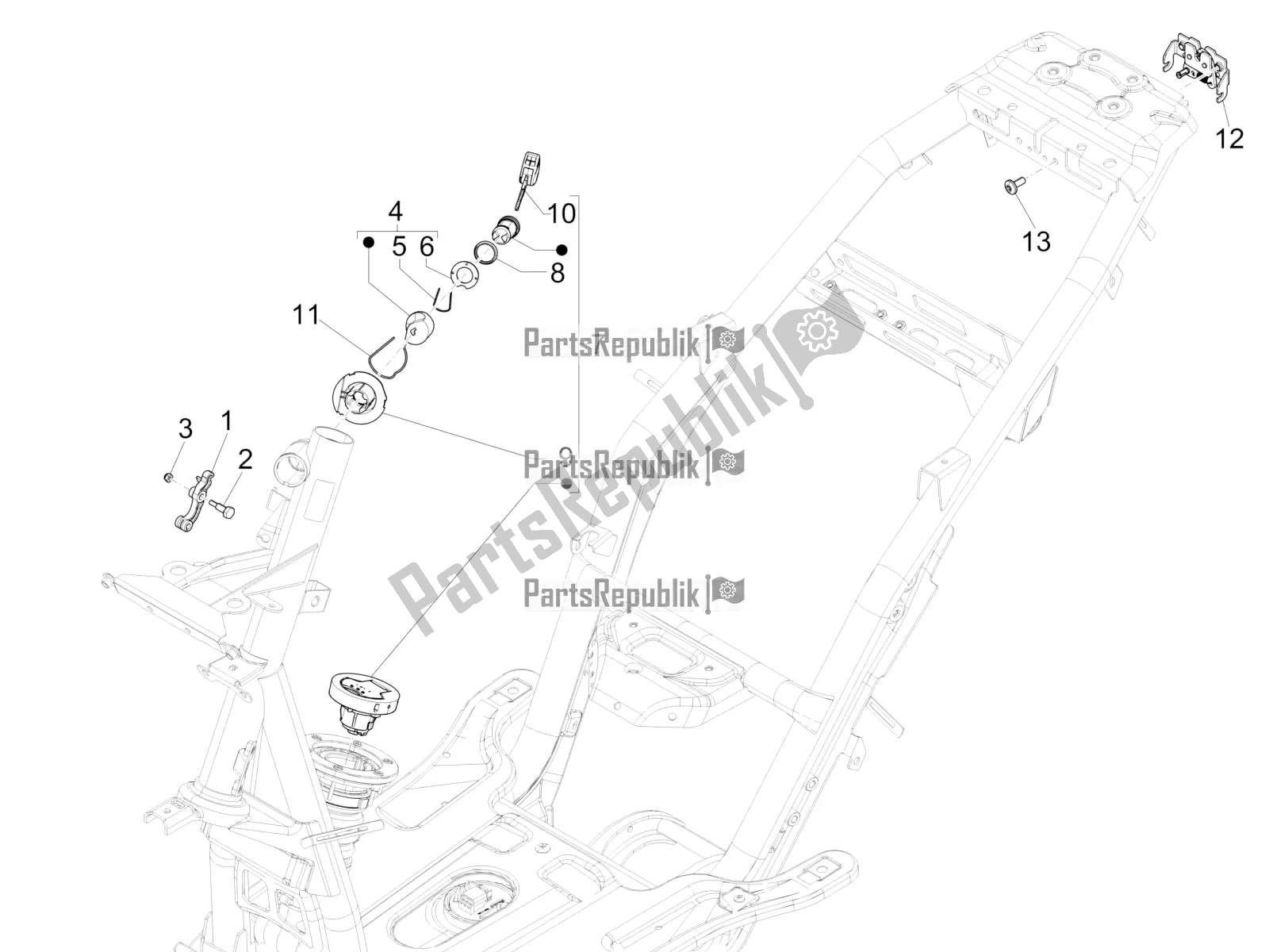 All parts for the Locks of the Piaggio NRG Power DD 0 2018