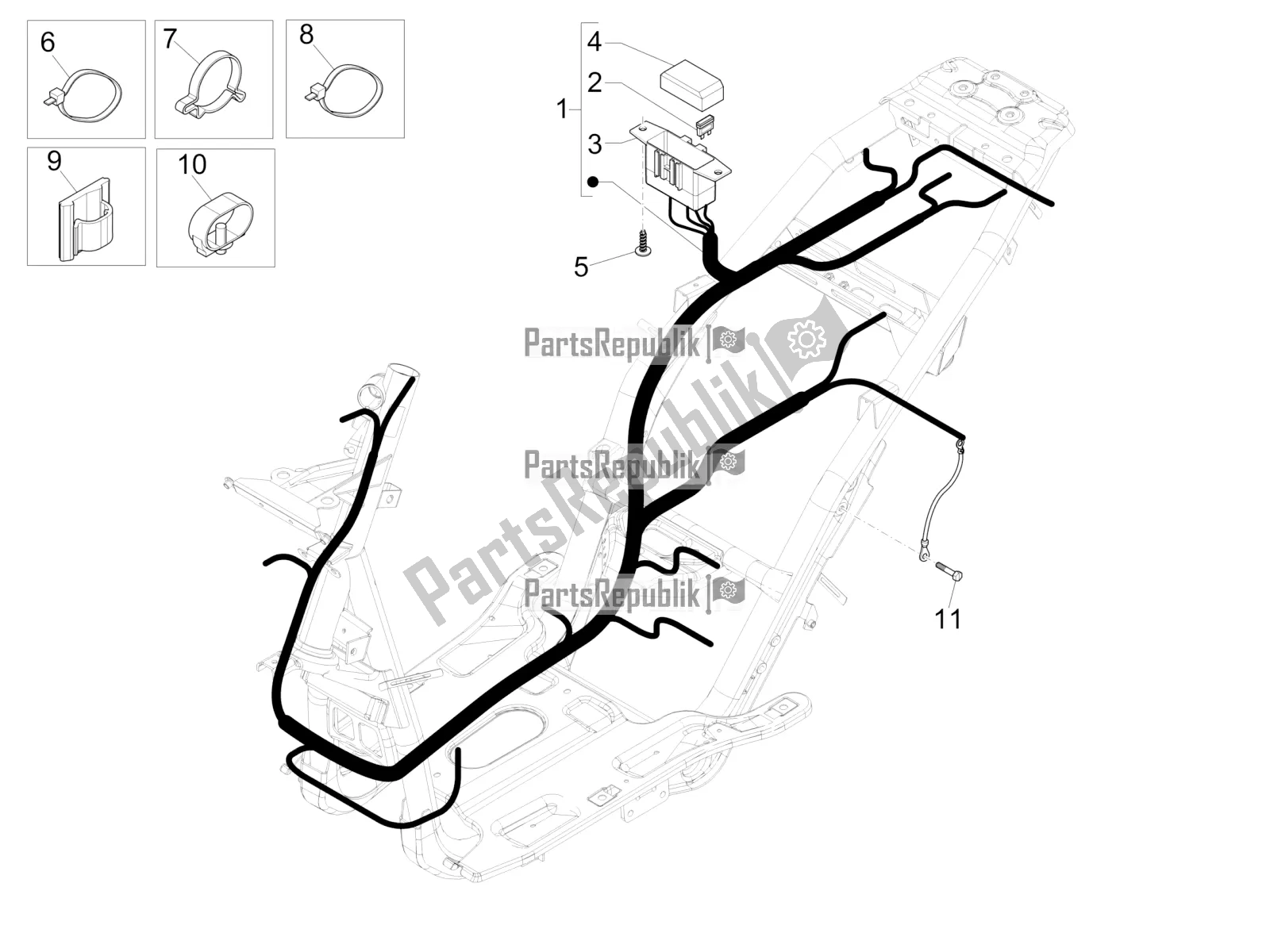 Toutes les pièces pour le Faisceau De Câbles Principal du Piaggio NRG Power DD 0 2018