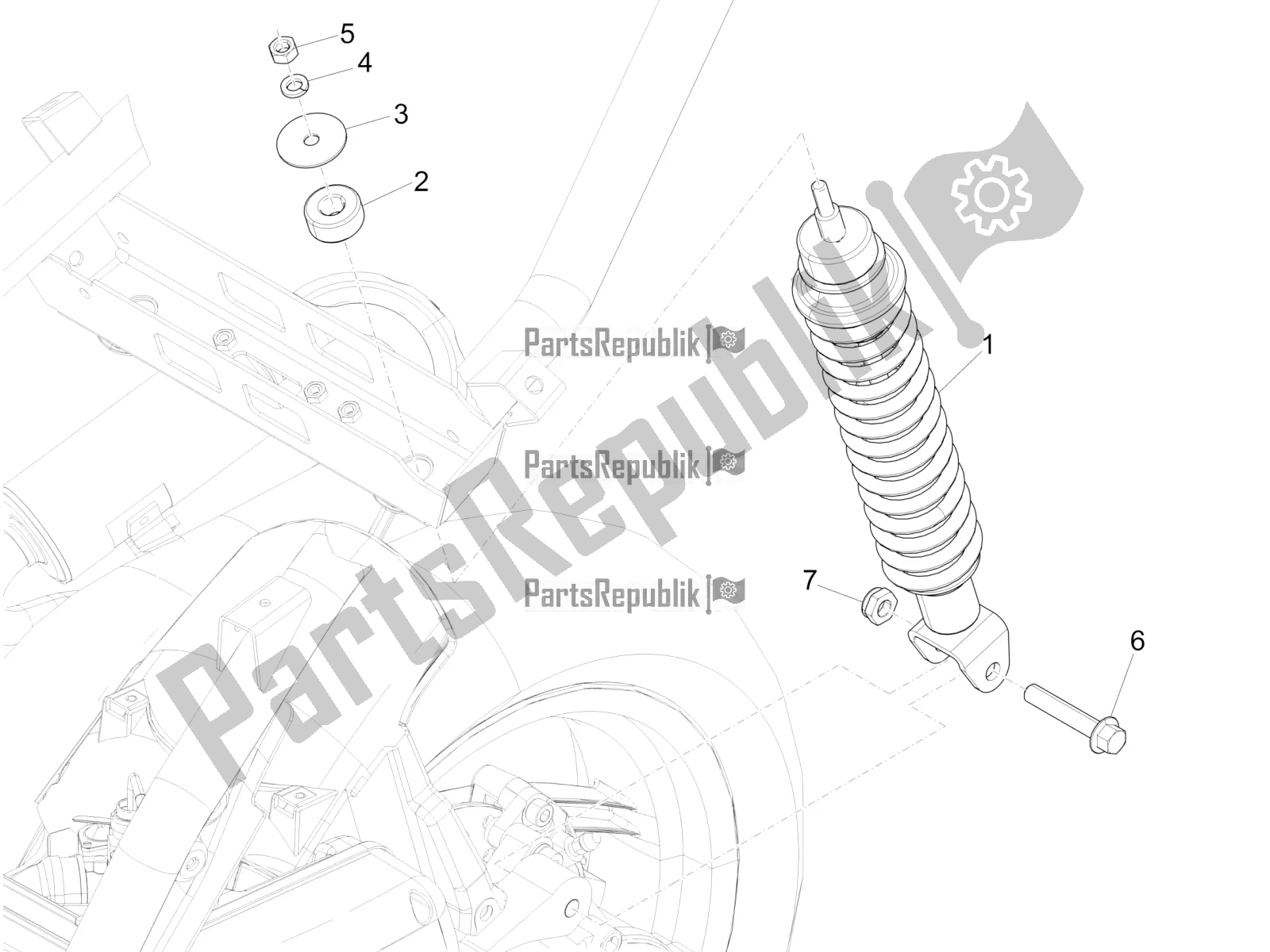 Tutte le parti per il Sospensione Posteriore - Ammortizzatore / I del Piaggio NRG Power DD 0 2018