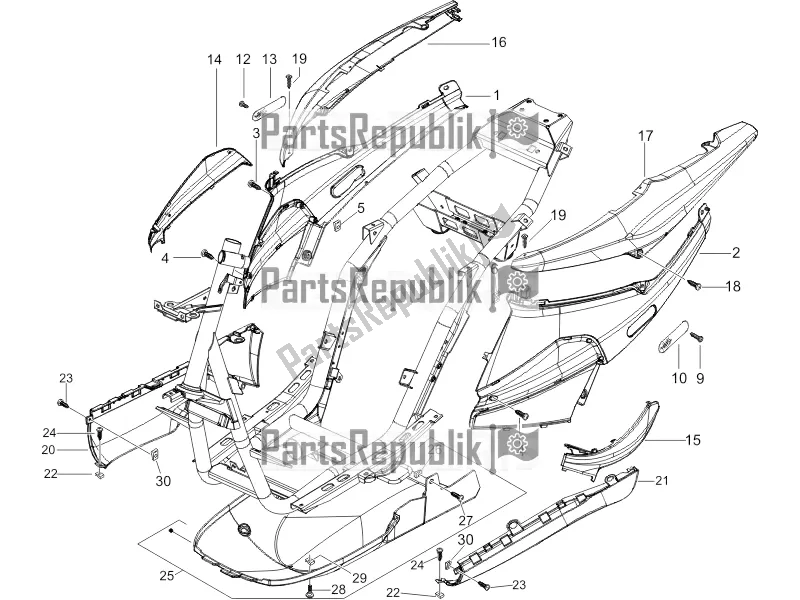 Toutes les pièces pour le Couvercle Latéral - Spoiler du Piaggio NRG Power DD 0 2018