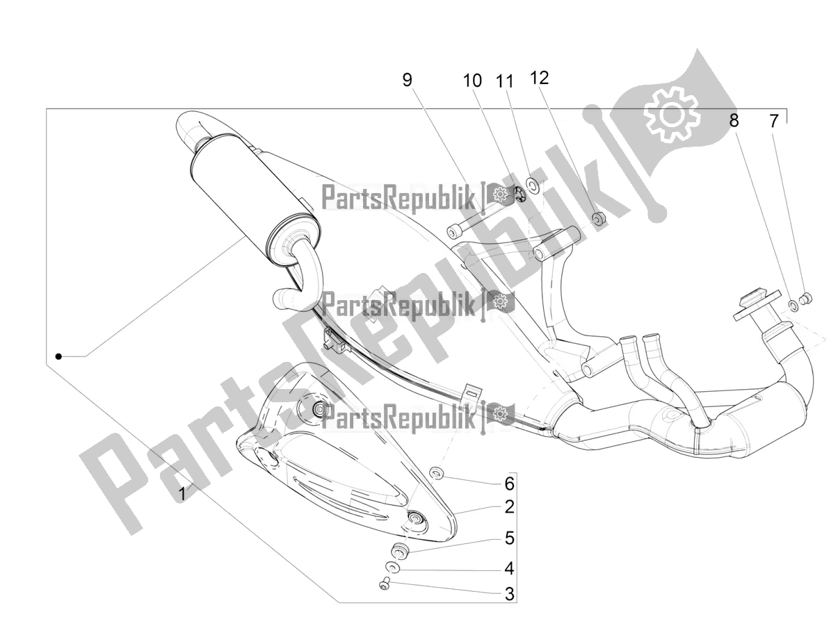 All parts for the Silencer of the Piaggio NRG Power DD 0 2018