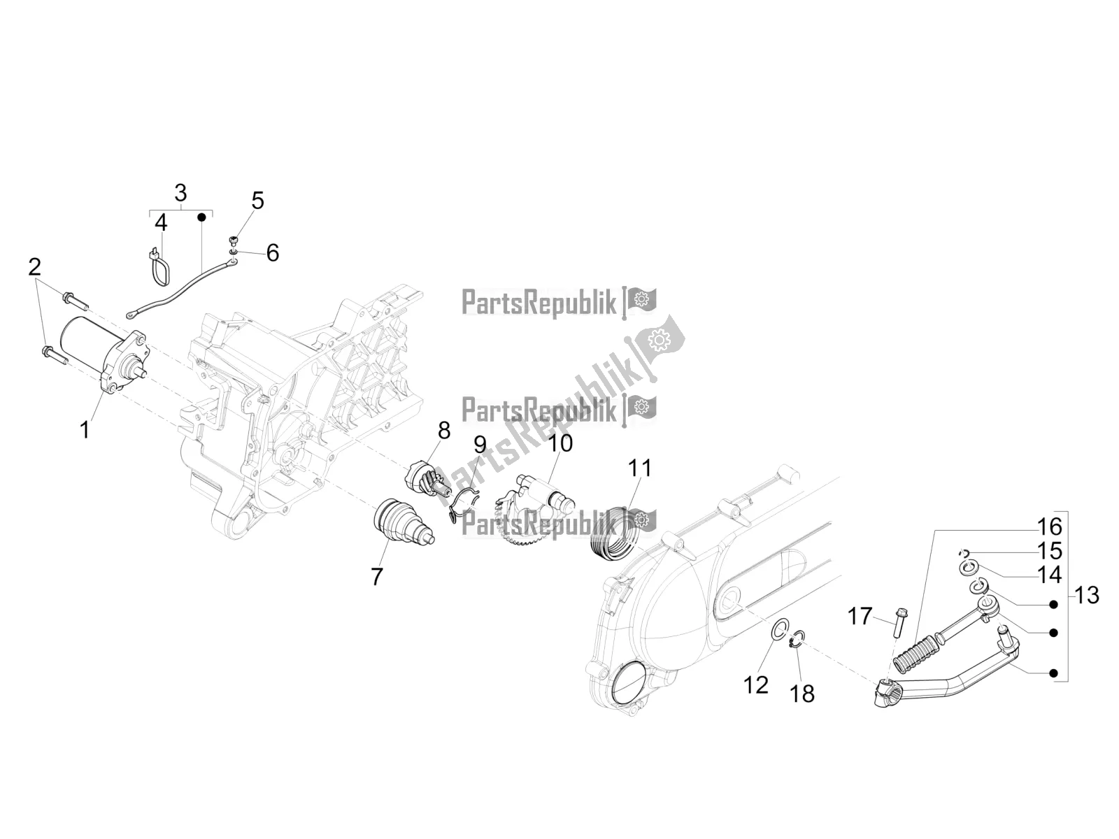 Toutes les pièces pour le Stater - Démarreur électrique du Piaggio NRG Power DD 0 2018