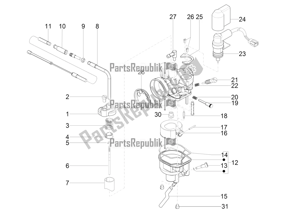 Toutes les pièces pour le Composants Du Carburateur du Piaggio NRG Power DD 0 2019