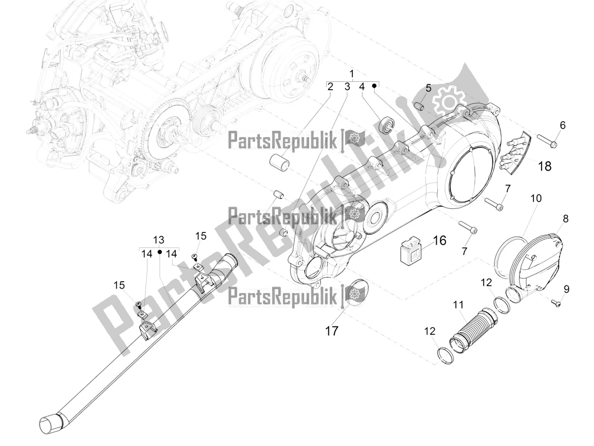 All parts for the Crankcase Cover - Crankcase Cooling of the Piaggio NRG Power DD 0 2019