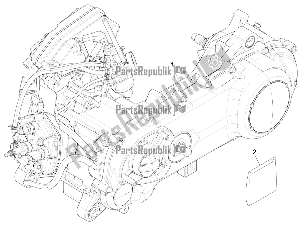 Toutes les pièces pour le Moteur, Assemblage du Piaggio NRG Power DD 0 2019