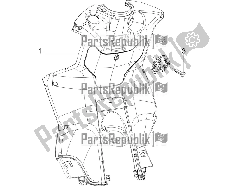 All parts for the Front Glove-box - Knee-guard Panel of the Piaggio NRG Power DD 0 2019