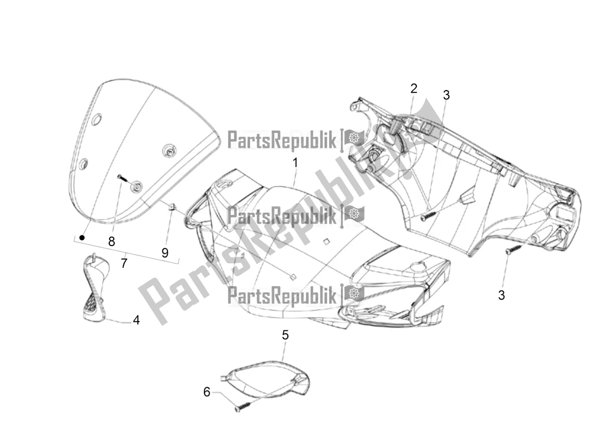 All parts for the Handlebars Coverages of the Piaggio NRG Power DD 0 2019