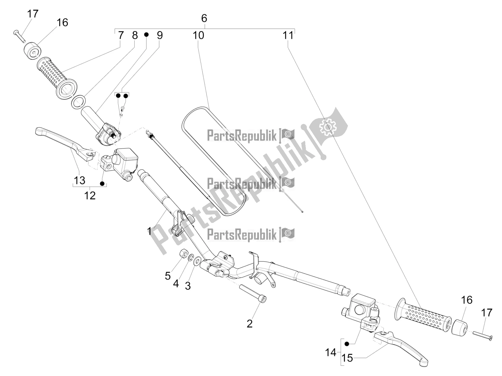 Toutes les pièces pour le Guidon - Master Cil. Du Piaggio NRG Power DD 0 2019